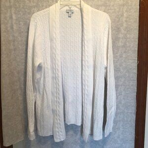 Kim Rogers white cable knit cardigan - size XL